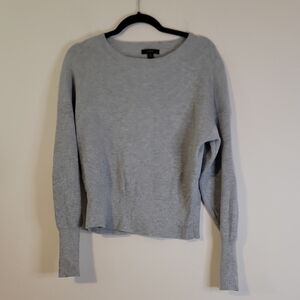J. Crew Light Gray Ribbed Crewneck Sweater